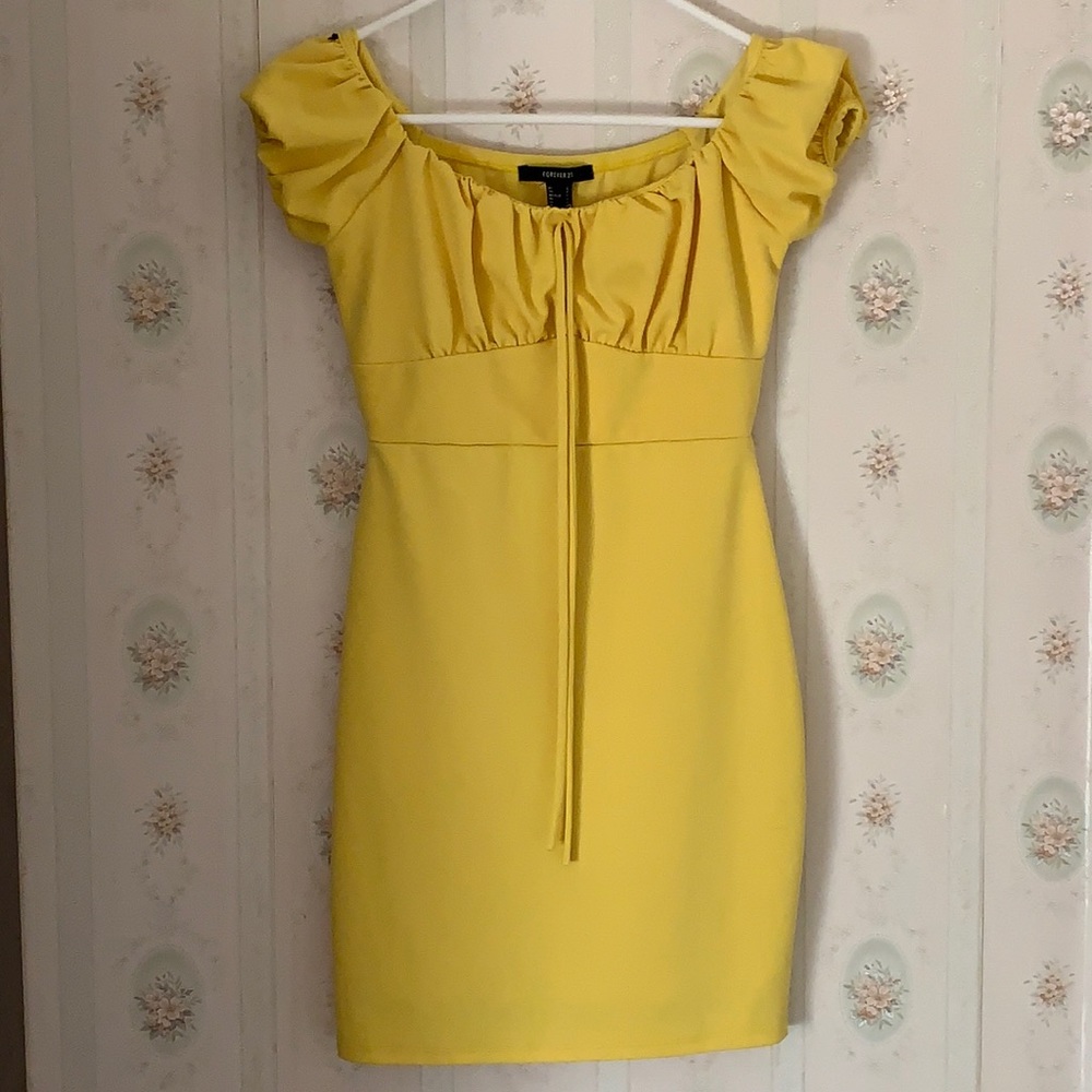 Yellow mini dress